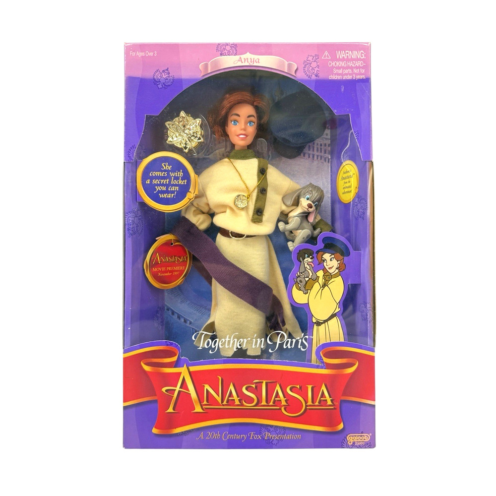Anastasia Together in Paris Anya Doll w/Pooka 20th Century Fox Galoob 1997 NIB